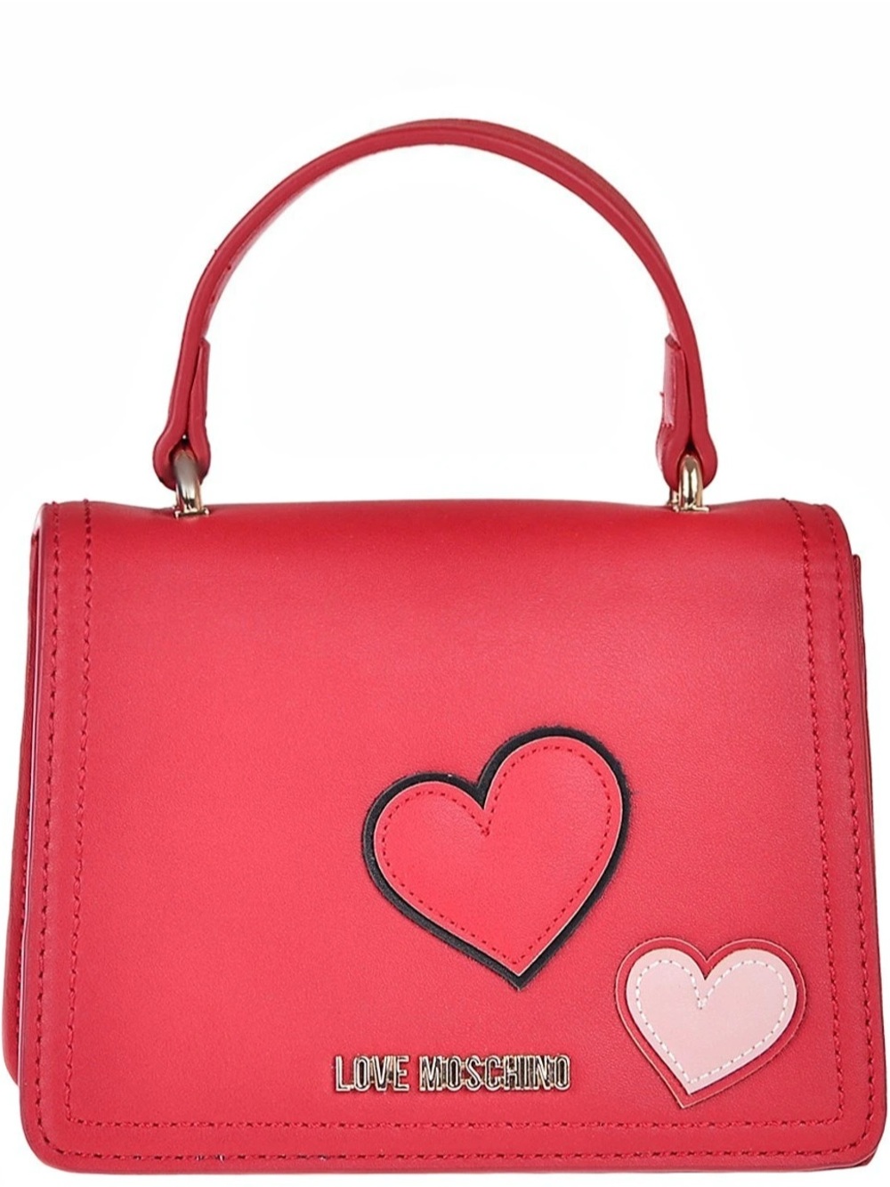 Love Moschino Heart Applique Red Crossbody Top Handle Rare Bag